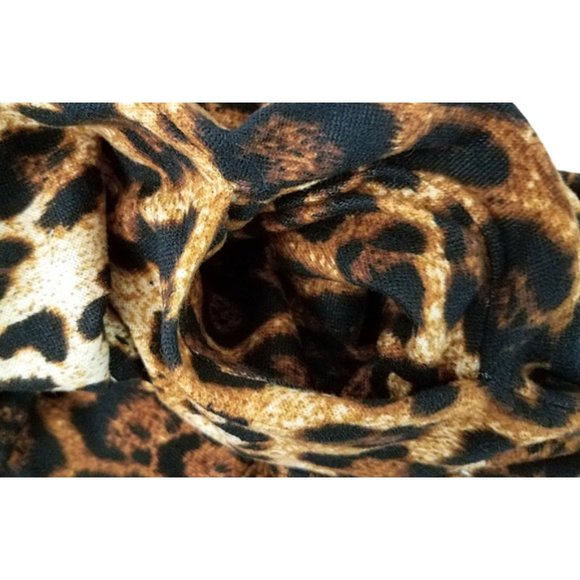 A.GAIN Leopard Animal Print Open Front Cardigan With Pockets - Women's L - Picture 9 of 9